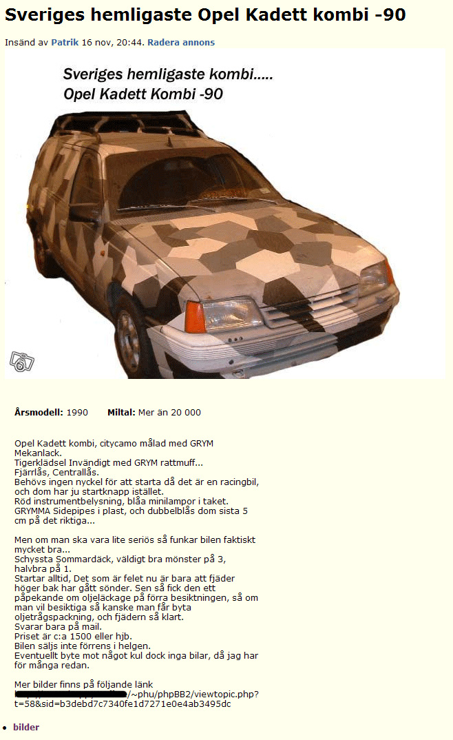 Sveriges hemligaste Opel Kadett..