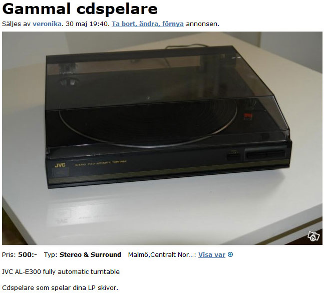 Gammal cdspelare