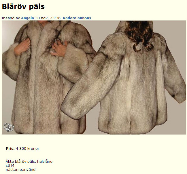 Blåröv päls
