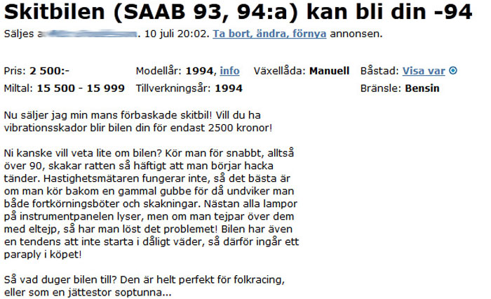 Skitbilen (SAAB 93, 94:a) kan bli din -94