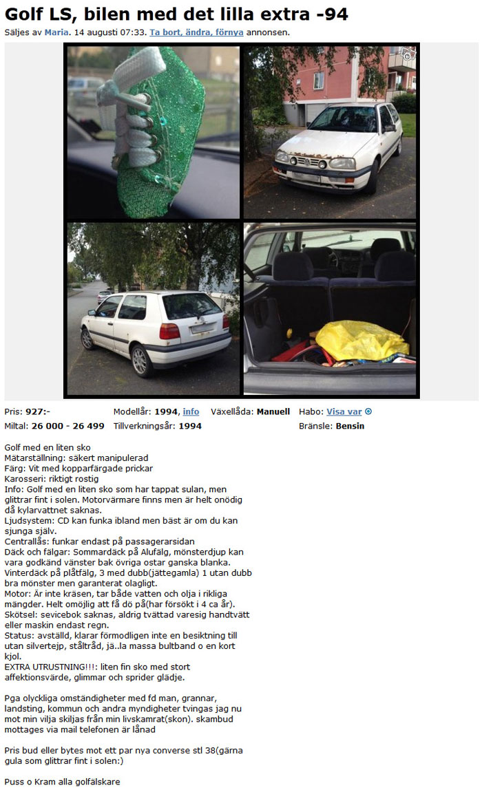 Golf LS, bilen med det lilla extra -94