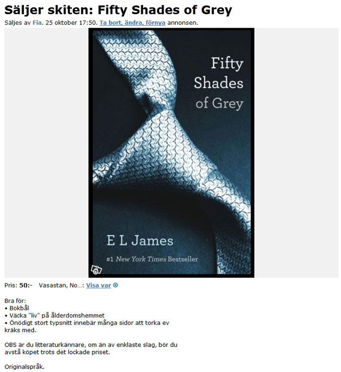 Säljes skiten: Fifty Shades of Grey