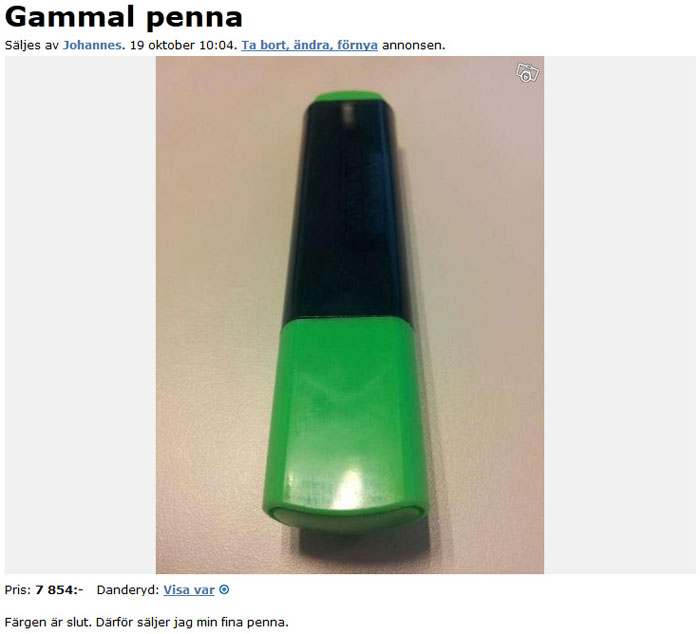 Gammal penna