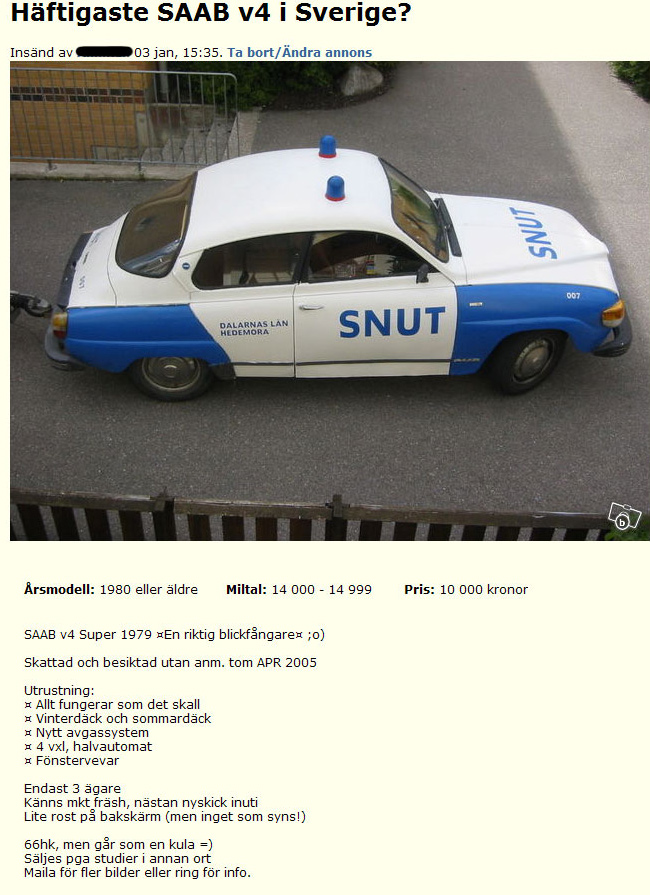 Häftigaste SAAB v4 i Sverige?