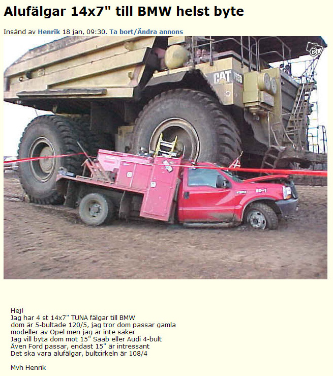 Alufälgar 14x7&#34; till BMW helst byte
