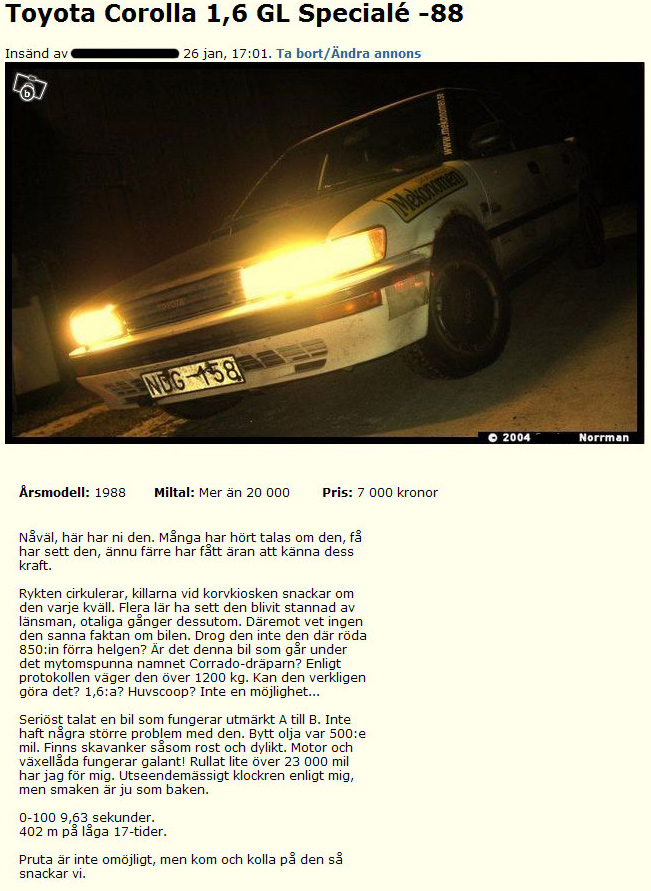 Toyota Corolla 1,6 GL Specialé..