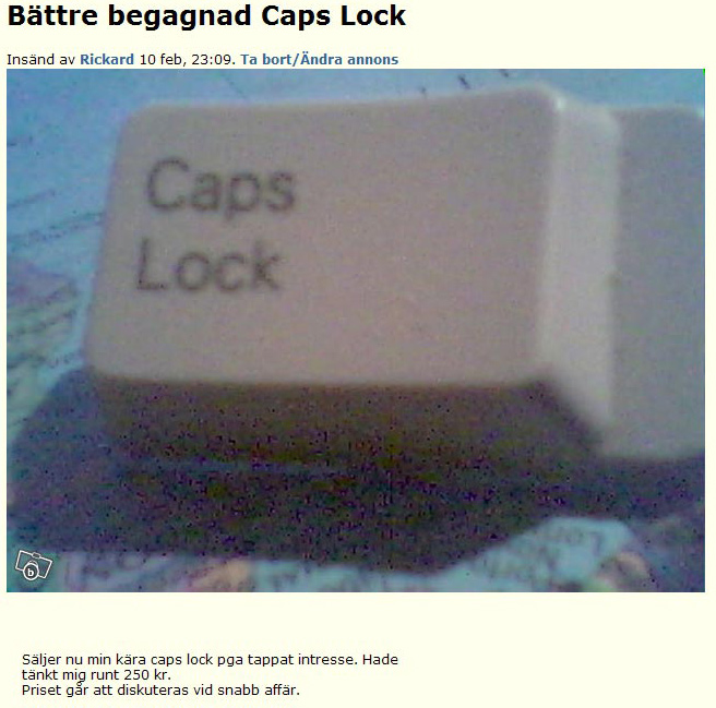 Bättre begagnad Caps Lock