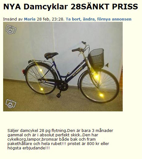 NYA Damcyklar 28SÄNKT PRISS