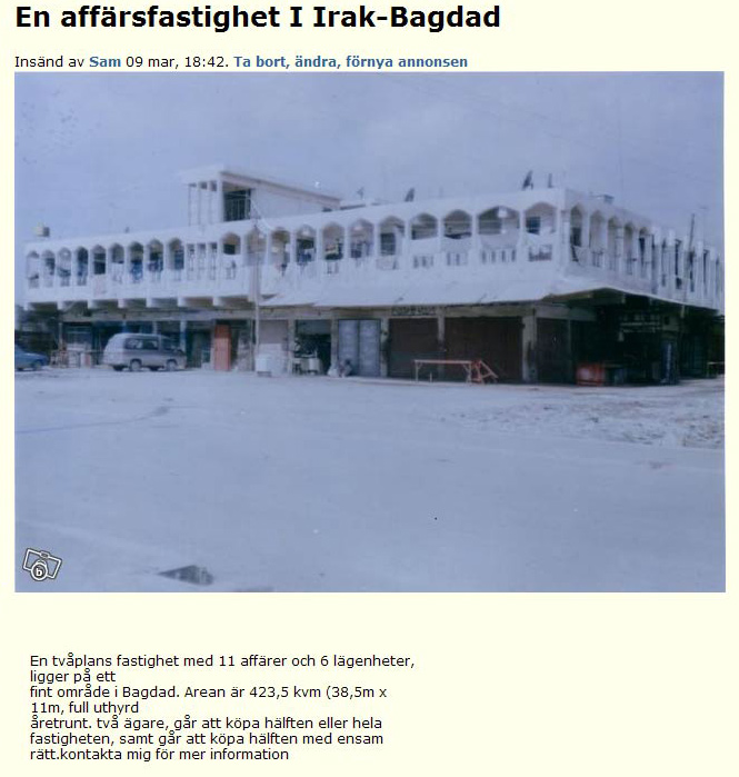 En affärsfastighet i Irak-Bagdad