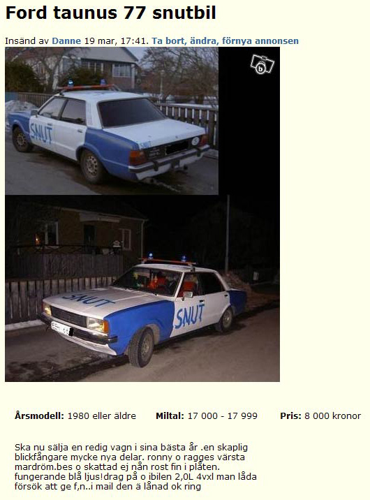 Ford taunus 77 snutbil