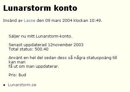 Lunarstorm konto