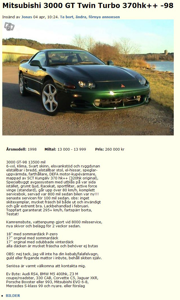 Mitsubish 3000 GT twin Turbo..