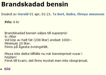 Brandskadad bensin