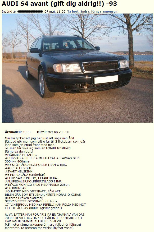 AUDI S4 avant (gift dig aldrig!!)