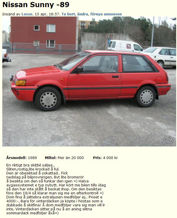 Nissan Sunny -89