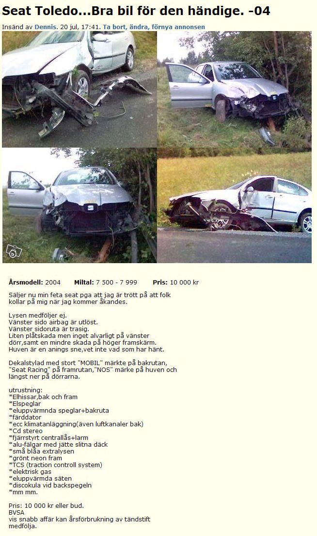 Seat Toledo...Bra bil för den hän..