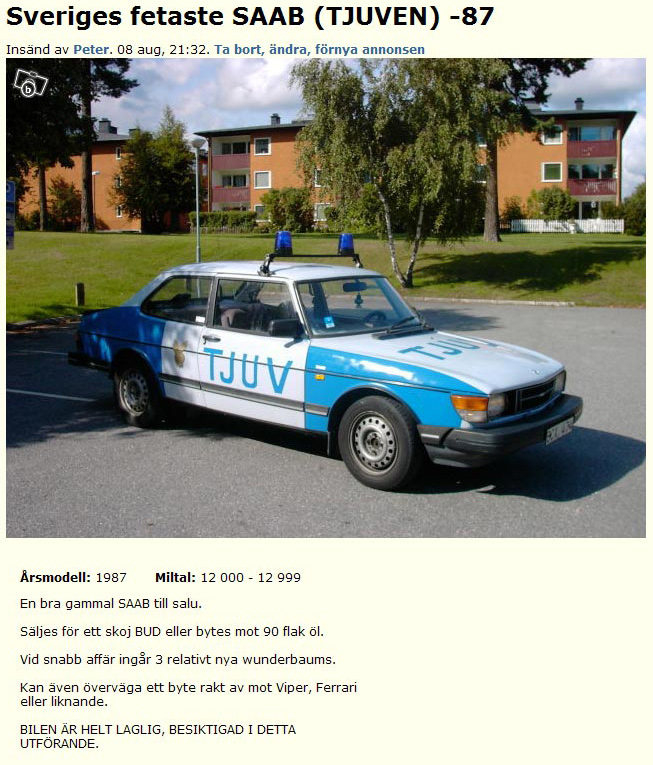 Sveriges fetaste SAAB (TJUVEN) -87