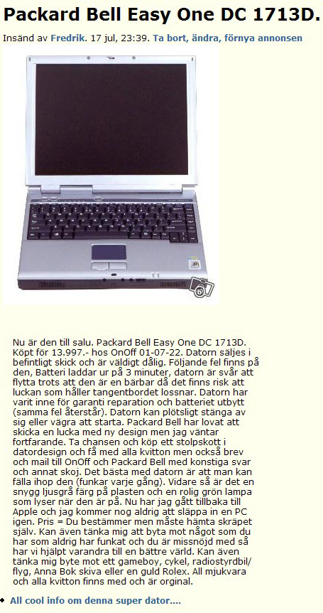Packard Bell Easy One DC 1713D