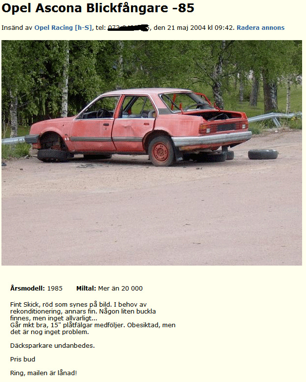 Opel Ascona blickfångare -85