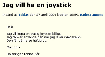 Jag vill ha en joystick