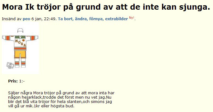 Mora Ik tröjor på grund av att de..
