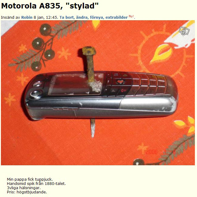 Motorola A835, "stylad"