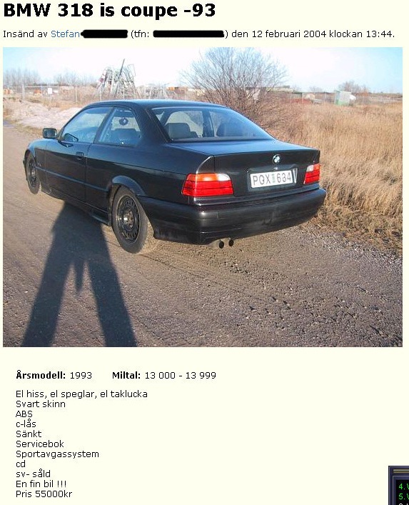BMW 318 is Coupe -93