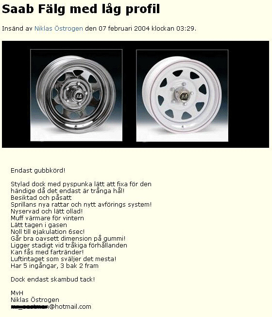 Saab Fälg med låg profil