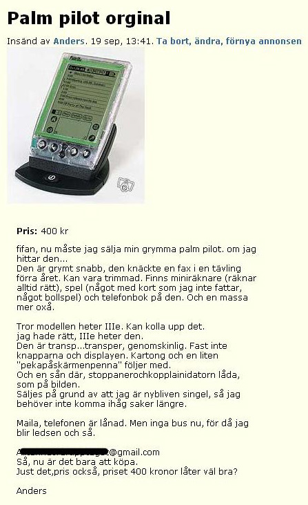Palm pilot orginal