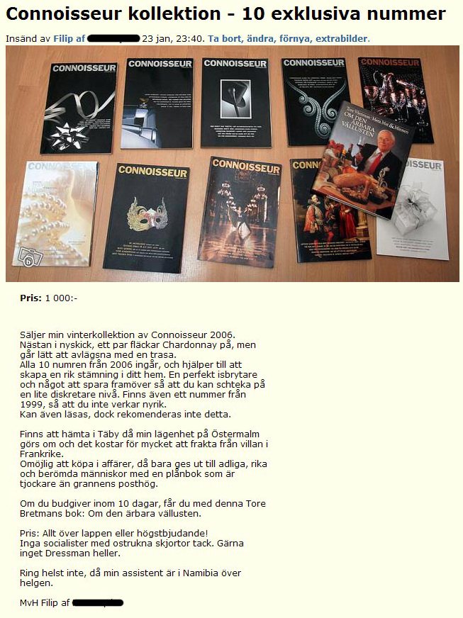Connoisseur kollektion - 10 exklusiva..