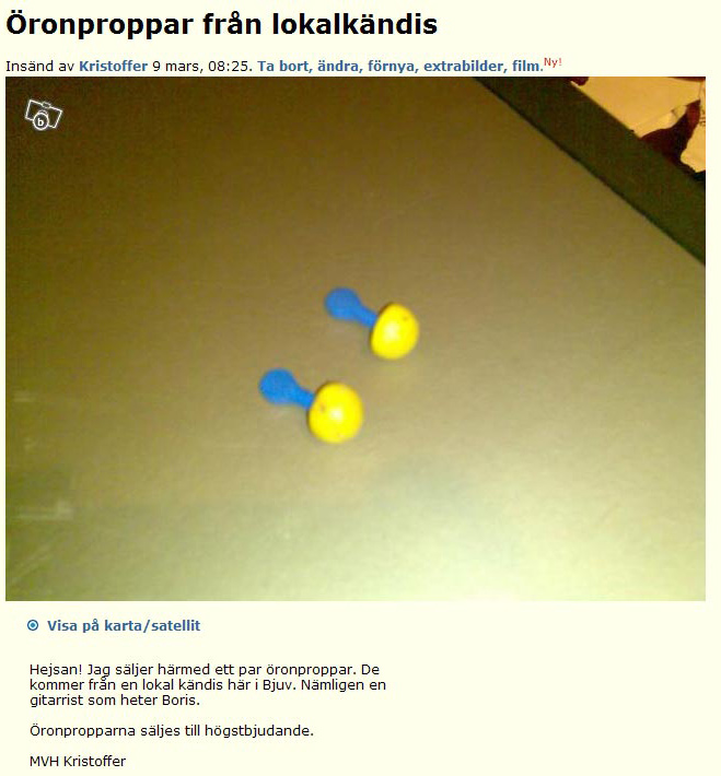 Öronproppar från lokalkändis