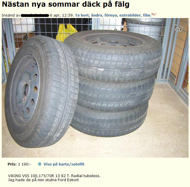 Nästan nya sommar däck på fälg