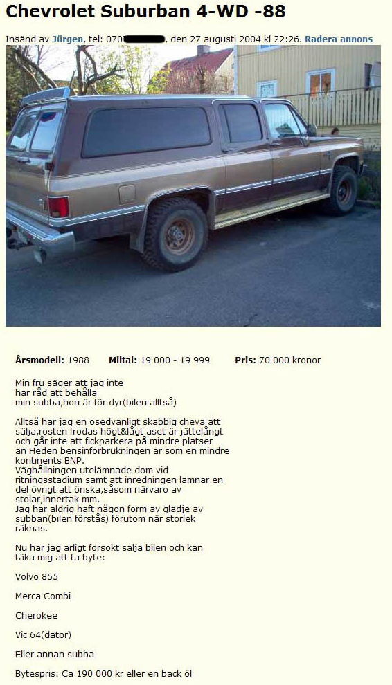 Chevrolet Suburban 4-WD -88