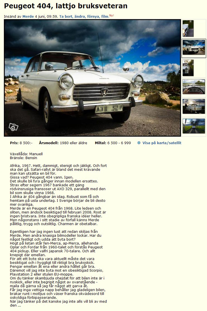 Peugeot 404, lattjo bruksveteran