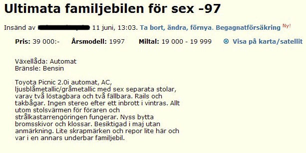 Ultimata familjebilen för sex -97