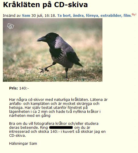 Kråkläten på CD-skiva