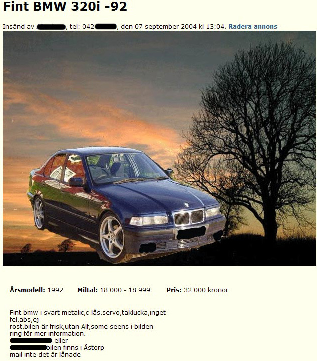 Fin BMW 320i -92