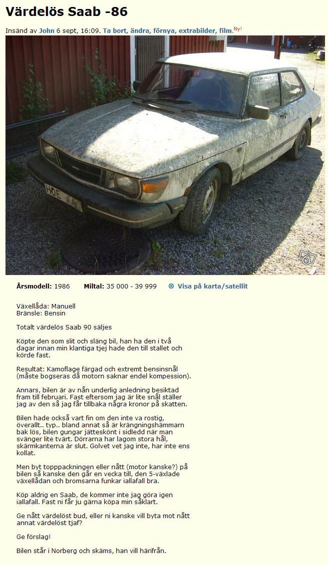 Värdelös Saab -86