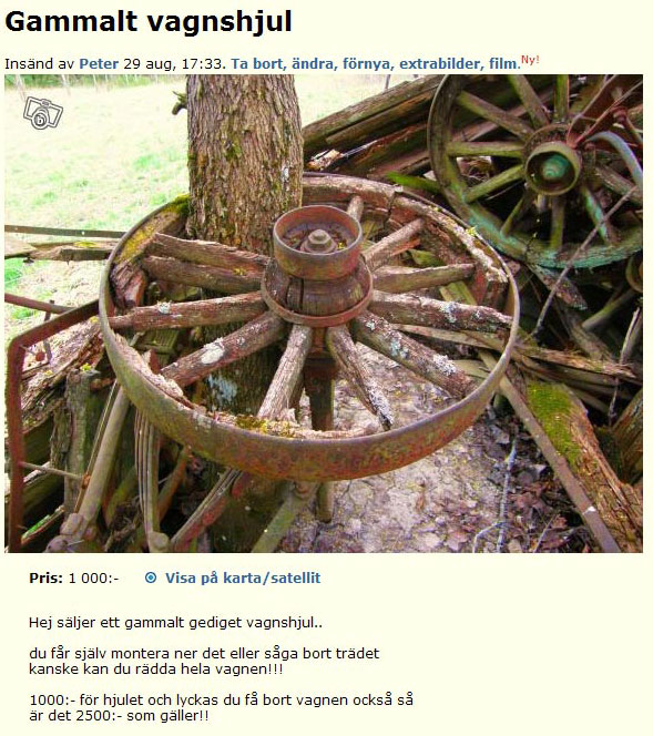 Gammalt vagnhjul