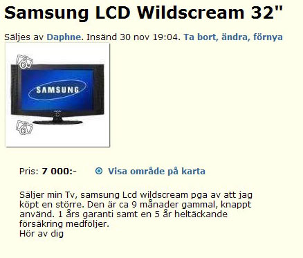 Samsung LCD Wildscream 32"