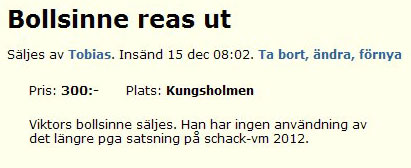 Bollsinne reas ut