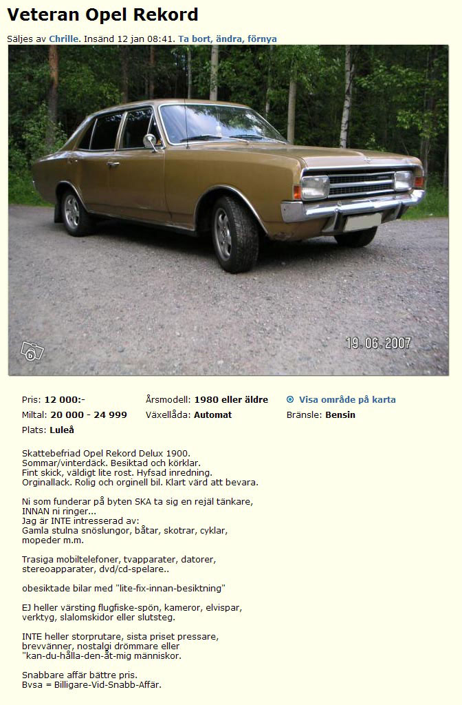 Veteran Opel Rekord