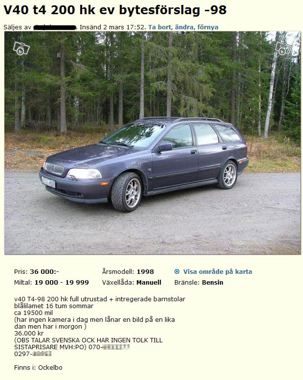 V40 t4 200 hk ev bytesförslag -98