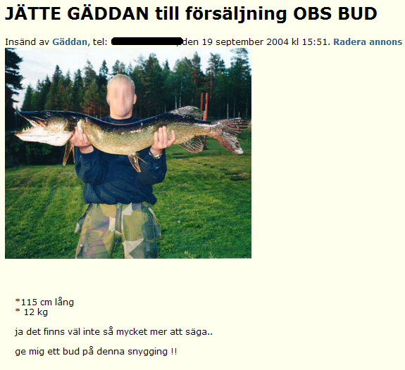 JÄTTE GÄDDAN till försäljning..