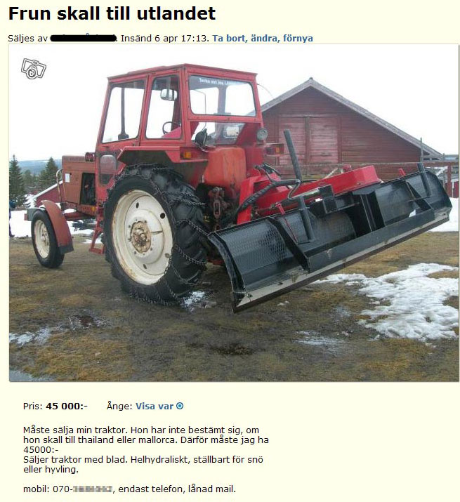 Frun skall till utlandet