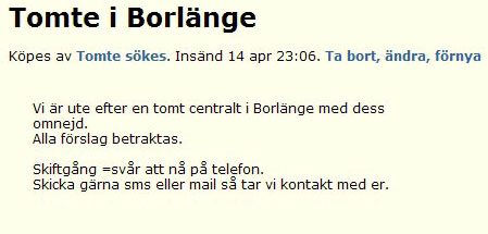 Tomte i Borlänge