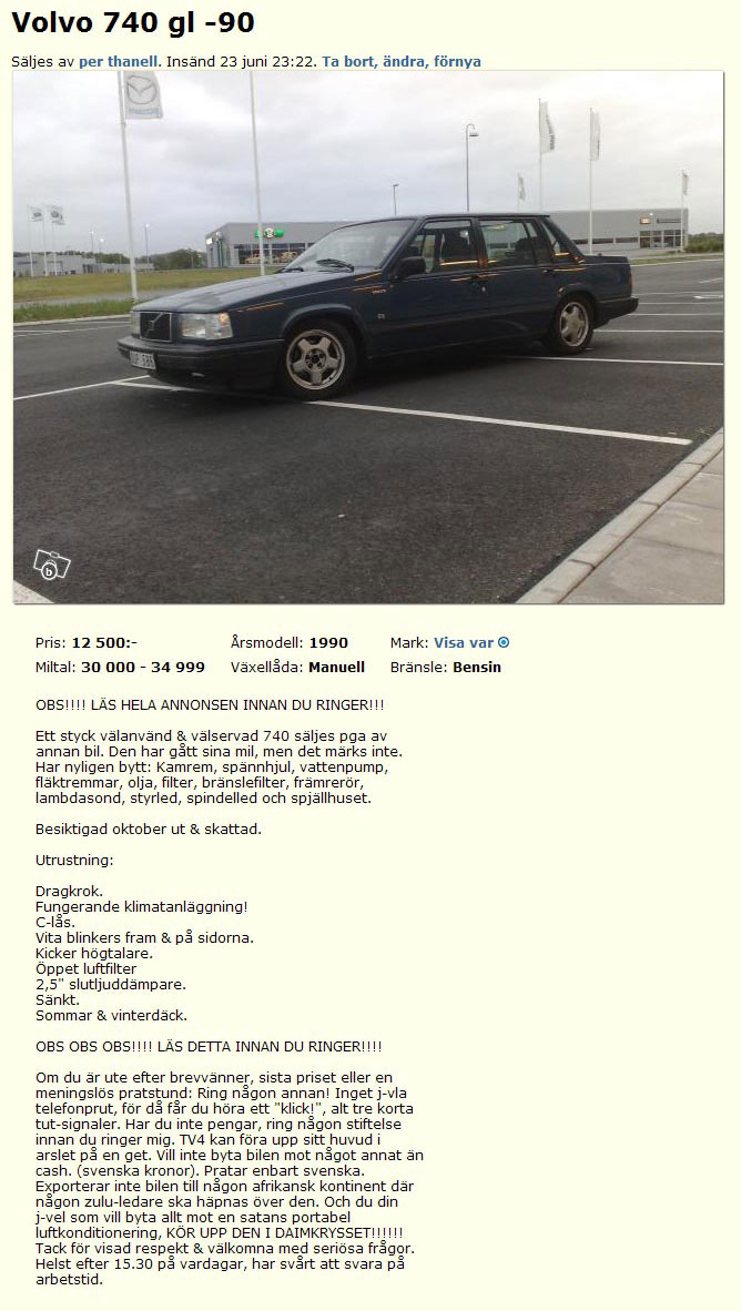 Volvo 740 gl -90