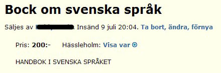 Bock om svenska språk