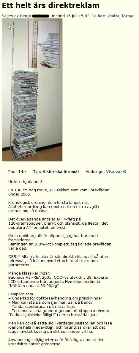 Ett helt års direktreklam