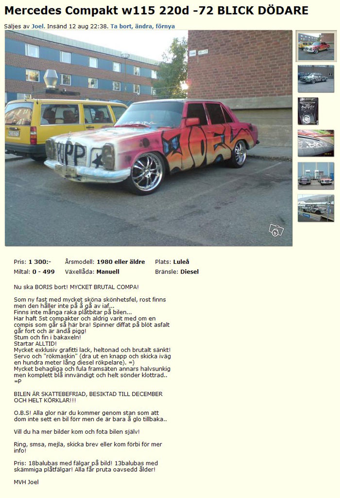 Mercedes Compakt w115 220d -72..